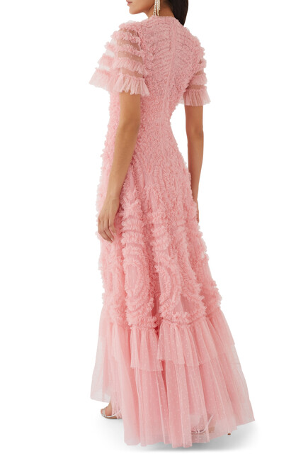 Verity Ruffle V-Neck Gown